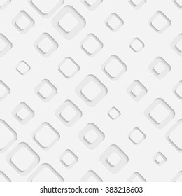 Seamless Square Pattern. Vector Soft Background. Regular White Texture