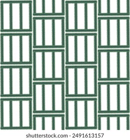Seamless square pattern. Vertical, horizontal green stripe texture alternate. modern seamless japanese weaving pattern background
