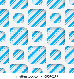 Nahtloses quadratisches Muster. weißer und blauer Hintergrund. Abstraktes modernes Grafikdesign