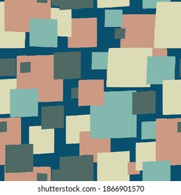 Seamless square patterns in soft colors.  Many squares are piling up, but it creates movement.  This is the supportive pattern of jumping dog collection.