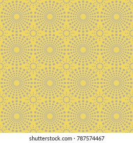 Seamless square polar pattern vector. Array design light blue on yellow background. Design print for wallpaper, textile, fabric, background.