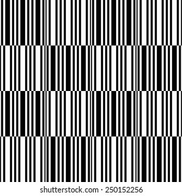 Seamless Square and Stripe Pattern. Abstract Monochrome Background. Vector Regular Texture