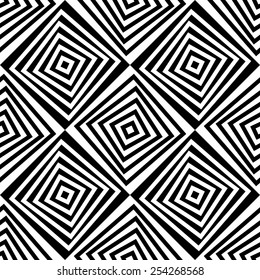 Seamless Square and Stripe Pattern. Abstract Monochrome Background. Vector Regular Texture