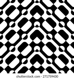 Seamless Square and Stripe Pattern. Abstract Monochrome Background. Vector Regular Texture