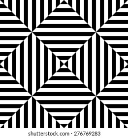 Seamless Square and Stripe Pattern. Abstract Monochrome Background. Vector Regular Texture