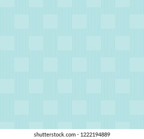 Seamless square and stripes pattern vector. Design lines cyan on light cyan background. Design print for textile, fashion, wallpaper, background. Set 5