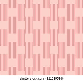 Seamless square and stripes pattern vector. Design lines pink on rose gold background. Design print for textile, fashion, wallpaper, background. Set 9