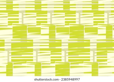 Seamless square texture brush strokes pattern. Vector hand drawn line texture. Abstract geometric print with lines. Bright Yellow, green stripes texture.