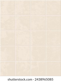 Seamless square textured layout of beige ceramic tiles ideal for backgrounds and design elements - vector illustration