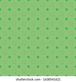 Seamless St. Patricks Day pattern: four leaf clover background