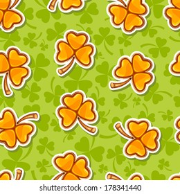 Seamless St. Patrick's day pattern with shamrocks