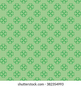 seamless St. Patricks Day pattern: four leaf clover