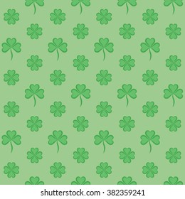 seamless St. Patricks Day pattern: three and four leaf clover