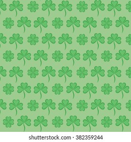 seamless St. Patricks Day pattern: three and four leaf clover