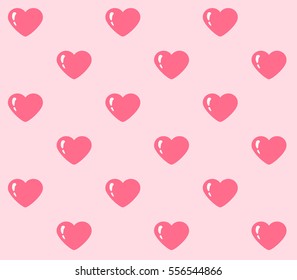 Seamless St. Valentin's Day Pattern with pink hearts on light pink background
