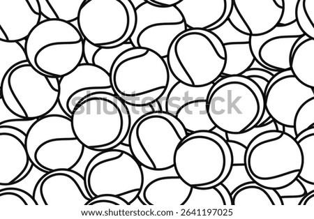 seamless stack of tennis balls. abstract pattern outline