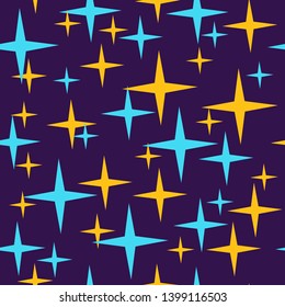 Seamless star baby pattern for print design. Abstract geometric endless kids ornament. Dream vector illustration suitable for wrapping paper, fabric textile, fashion children apparel and wallpaper.