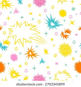Seamless star background. hand drawing. Not AI, Vector illustration.