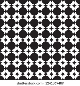 Seamless star and circle geometric pattern background