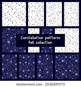 Seamless Star Constellation Pattern Collection - Full Vector Set