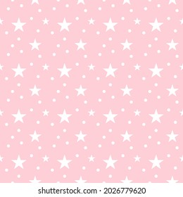 Seamless Star Drawing On A Cute Colorful Background Is Used For Pattern, Gift Wrap, Shirt Pattern, Baby Blanket Pattern, Curtain Pattern, Etc.