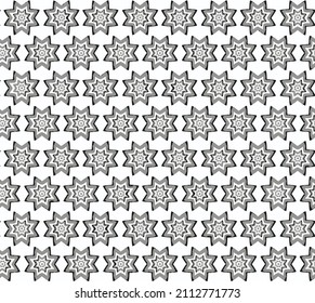 Seamless star grey background pattern with a variety of multicolored lines.Seamless background pattern with a variety of multicolored lines.