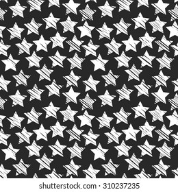 Seamless Star Monochrome Background