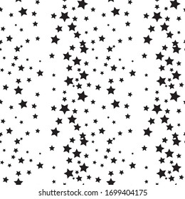 Seamless Star Monochrome Background on white backround