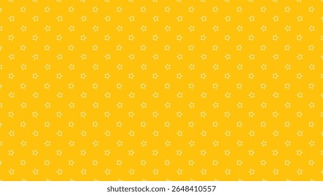 Seamless star outline pattern on bright yellow background. Fun and cheerful vector texture for kids fabric, wrapping paper, party decoration, wallpaper, and playful design projects.