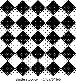 Seamless star pattern background - abstract black and white vector graphic design from curved stars