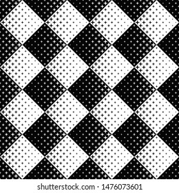 Seamless star pattern background - black and white vector design