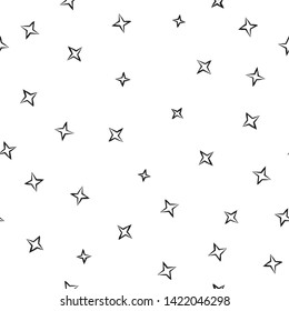 Seamless star pattern. Star background. Hand drawn pattern. Space pattern. Space. Stars. Hand-drawn stars.