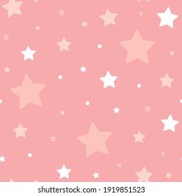 Seamless Star Pattern, Star Background, Seamless Repeat Star Wallpaper, Star Wallpaper, Baby Shower Patter, Pink Pattern Background, Vector Illustration Background