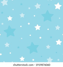 Seamless Star Pattern, Star Background, Seamless Repeat Star Wallpaper, Star Wallpaper, Baby Shower Patter, Blue Pattern Background, Vector Illustration Background
