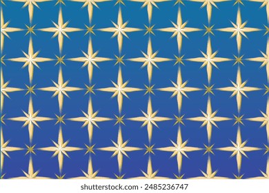 Nahtloser Sternenmuster-Hintergrund mit Sternen im blauen Stil Vektorgrafik Design Illustration
