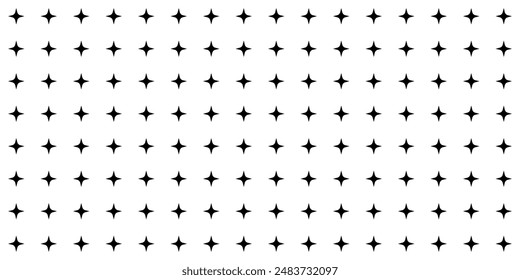Seamless Star Pattern. Black and White Background.