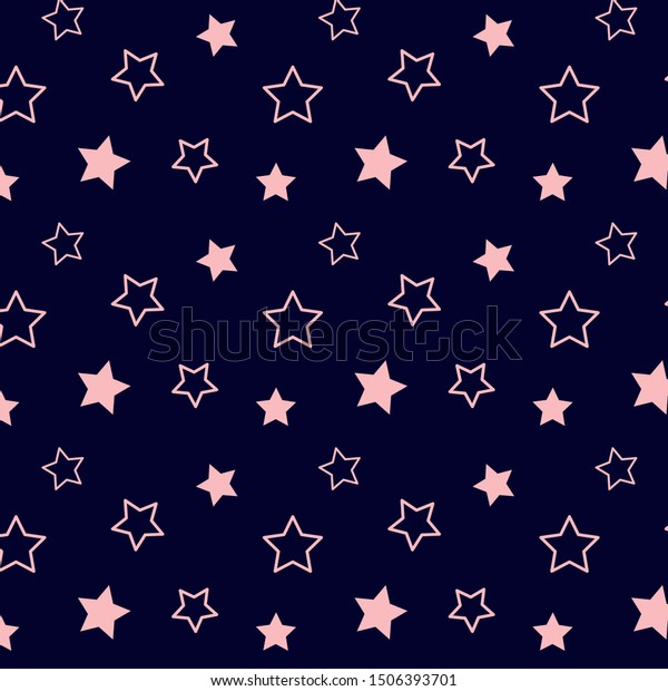 Seamless Star Pattern Cartoon Star Texture Stock Vector Royalty Free
