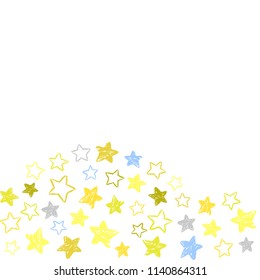 Seamless star pattern of hand-drawn style