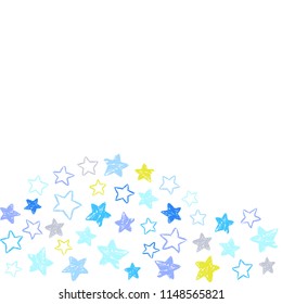 Seamless star pattern of hand-drawn style