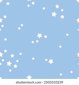 Seamless star pattern idea for fabric tablecloth pattern wrapping gift paper blue pastel star pattern. cute pattern