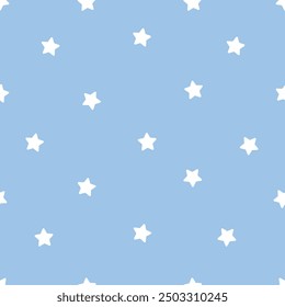 Seamless star pattern idea for fabric tablecloth pattern wrapping gift paper blue pastel star pattern. cute pattern