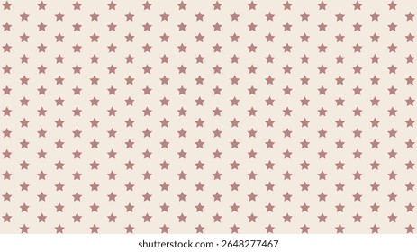 Seamless star pattern on cream background with dusty pink stars. Cute celestial wallpaper, baby fabric, pastel nursery decor, kids wrapping paper, kawaii vector repeat design.