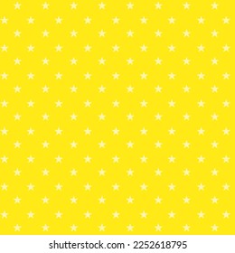 Seamless star pattern on yellow background.