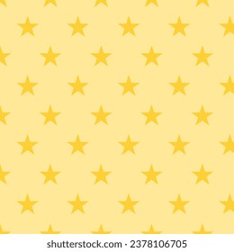 Seamless star pattern on yellow background use for background design, print, social networks, packaging, textile, web, cover, banner and etc.