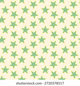 Patrón inconsútil de la estrella con las Formas dispersas juguetonas en un fondo ligero, conveniente para el uso decorativo alegre.