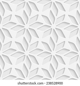 Seamless Star Pattern. Vector Background. White Regular Texture