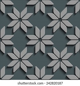 Seamless Star Pattern. Vector Background. Gray Regular Texture