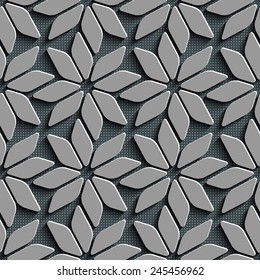 Seamless Star Pattern. Vector Background. Gray Regular Texture