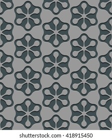 Seamless Star Pattern. Vector Background. Gray Regular Texture
