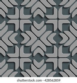 Seamless Star Pattern. Vector Background. Gray Regular Texture